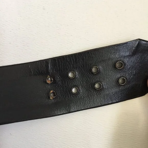 Vintage Stanley Platos Martin Ross Black Satin Oversized Bow Belt - Picture 8 of 11